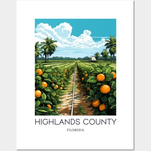 A Pop Art Travel Print of Highlands County - Florida - US Posters and Art